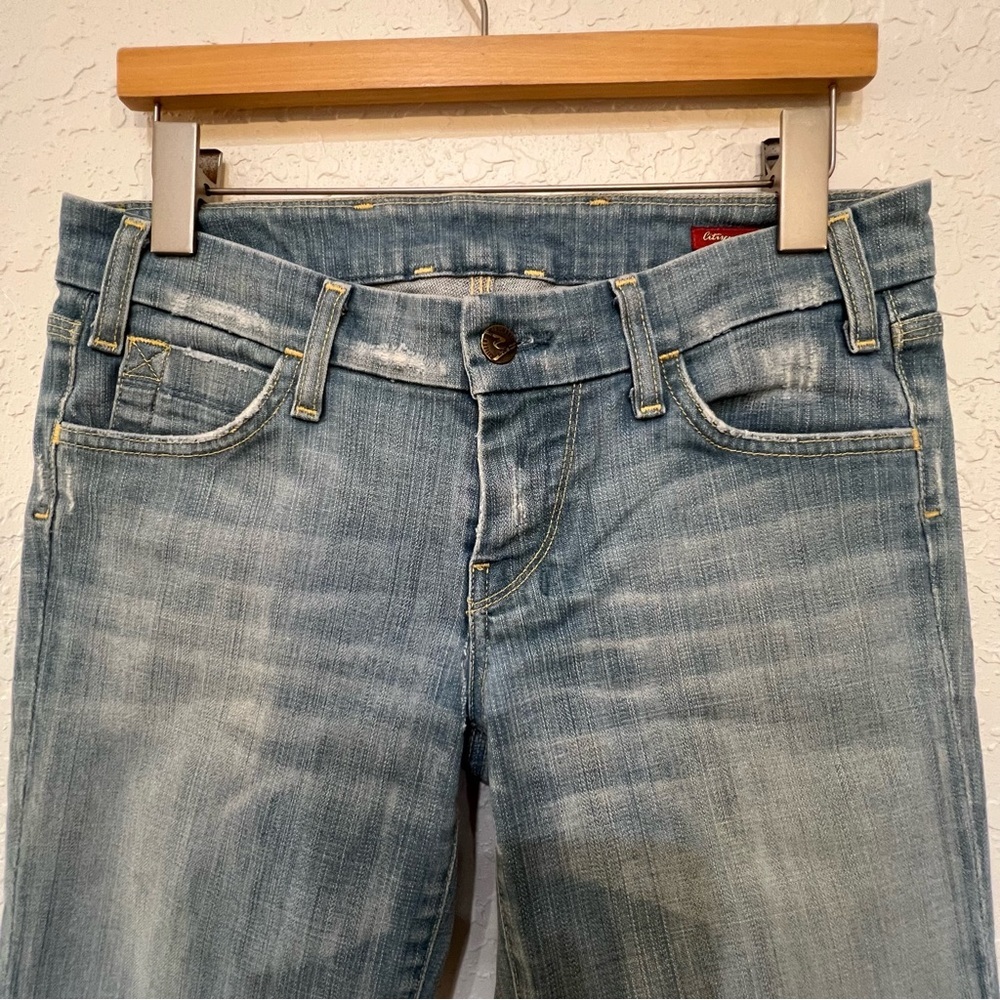 Citizens of Humanity Carpenter Crossroad Cropped Distressed Jeans Size 29 FLAWED - Picture 3 of 14